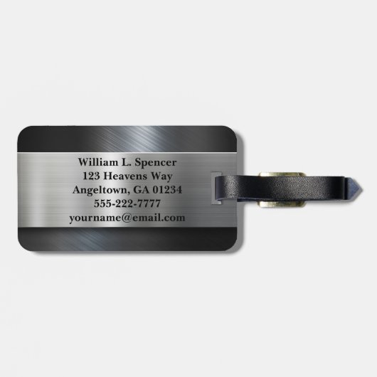 金フェイク属オレンジブラックグレーモノグラム ラゲッジタグ (裏面横)