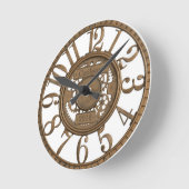 金フェイク属オープンギアカスタム設計 ラウンド壁時計 (傾斜)
