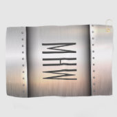 金フェイク属カスタムモノグラムのゴルフタオル ゴルフタオル (横)