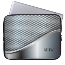 金フェイク属カスタムモノグラムラップトップスリーブ