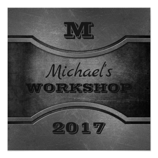 金フェイク属カスタム文字ポスター ポスター (正面)