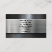 金フェイク属グレーブラックブルーモノグラム 名刺 (裏面)