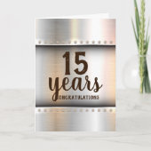 金フェイク属スタッド従業員の記念日 カード (正面)