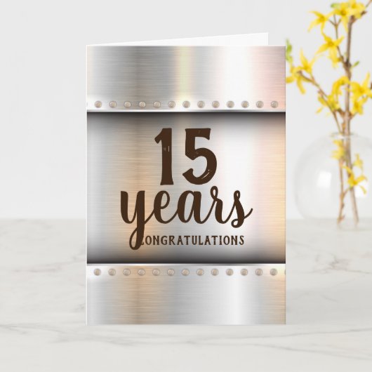 金フェイク属スタッド従業員の記念日 カード (黄色い花)