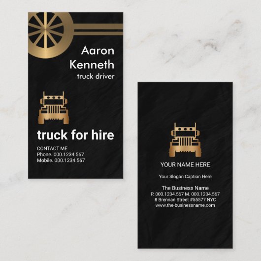 金フェイク属タイヤ下車花こう岩トグランジラック 名刺 (正面/裏面)