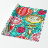 金フェイク属球パターン光沢ラッピング紙 ラッピングペーパー (アンロールド)