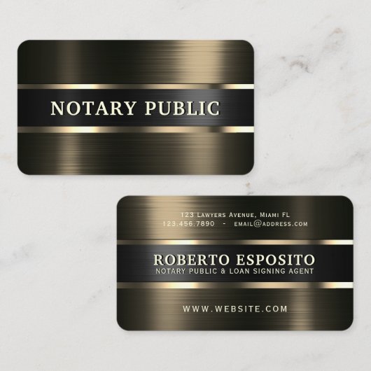 金フェイク属表面組織金ゴールド及び金属ブシン 名刺 (正面/裏面)