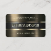 金フェイク属表面組織金ゴールド及び金属ブシン 名刺 (裏面)