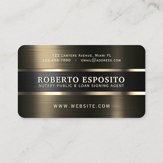 金フェイク属表面組織金ゴールド及び金属ブシン 名刺 (裏面)