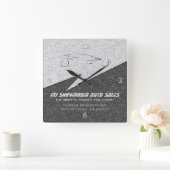 金フェイク属、シルバー自動車 – 自動車販売ショールーム スクエア壁時計 (ホーム)