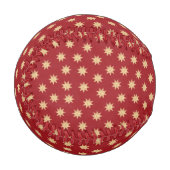 金フェイク箔と赤の星のパターン 野球ボール (正面左)