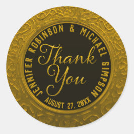 金フェイク箔と黒ありがとう ラウンドシール