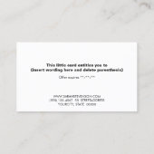 金フェイク箔と黒の小売用ストライプのギフトカード 割引カード (裏面)