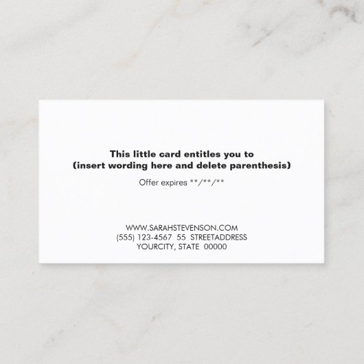 金フェイク箔と黒の小売用ストライプのギフトカード 割引カード (裏面)