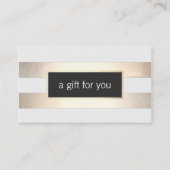 金フェイク箔と黒の小売用ストライプのギフトカード 割引カード (正面)