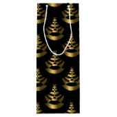 金フェイク箔と黒 |旧正月 ワインギフトバッグ (裏面)