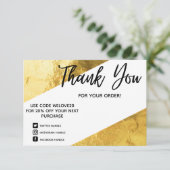金フェイク箔のジオメトリックメディアインサー感謝していト サンキューカード (スタンド正面)