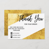 金フェイク箔のジオメトリックメディアインサー感謝していト サンキューカード (正面/裏面)