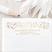 金フェイク箔のドットと星差出人住所ラベル ラベル (インサイチュ)