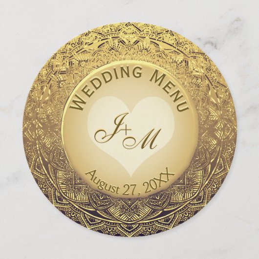 金フェイク箔のメ結婚ニュー メニュー (正面)