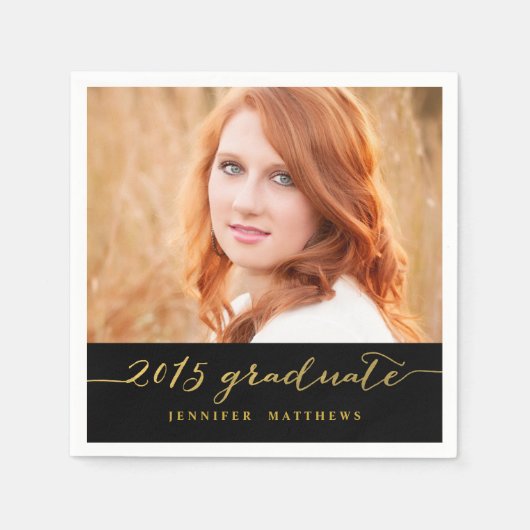 金フェイク箔の写真 | 大学院紙ナプキンス スタンダードカクテルナプキン (正面)