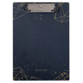 金フェイク箔の幾何学的ポリゴパーソナライズされたン クリップボード (正面)