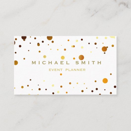 金フェイク箔の繊細なグリッターホワイトビジネスカード 名刺 (正面)