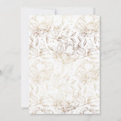 金フェイク箔の花手描きエレガントな結婚式 招待状 (裏面)
