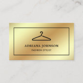 金フェイク箔の衣服掛けファッションスタイリスト 名刺 (正面)