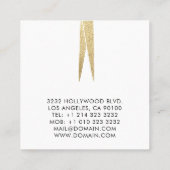 金フェイク箔はさみ美容師 スクエア名刺 (裏面)