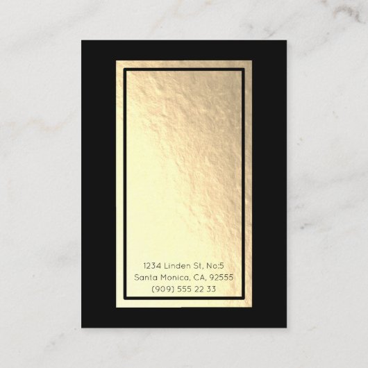 金フェイク箔イヤリングディスプレイ 名刺 (裏面)