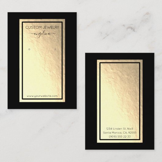 金フェイク箔イヤリングディスプレイ 名刺 (正面/裏面)