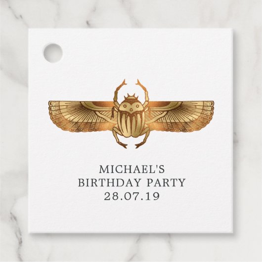 金フェイク箔エジプトをテーマにしたパーティー フェイバータグ (正面)