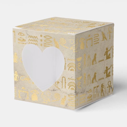 金フェイク箔エジプトをテーマにしたパーティー フェイバーボックス (正面サイド)