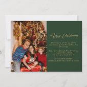 金フェイク箔エレガントクリスマスフォトグリーン シーズンカード (裏面)