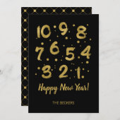 金フェイク箔カウントダウン年賀状 シーズンカード (正面/裏面)