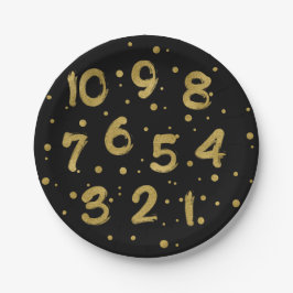 金フェイク箔カウントダウン新年の紙プレート ペーパープレート