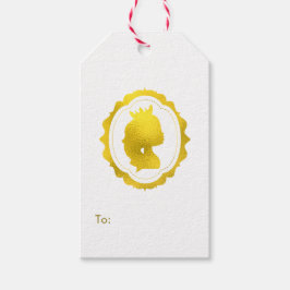 金フェイク箔カメオプリンセス ギフトタグ