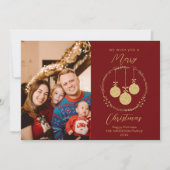 金フェイク箔クリスエレガントスマルーン シーズンカード (正面)