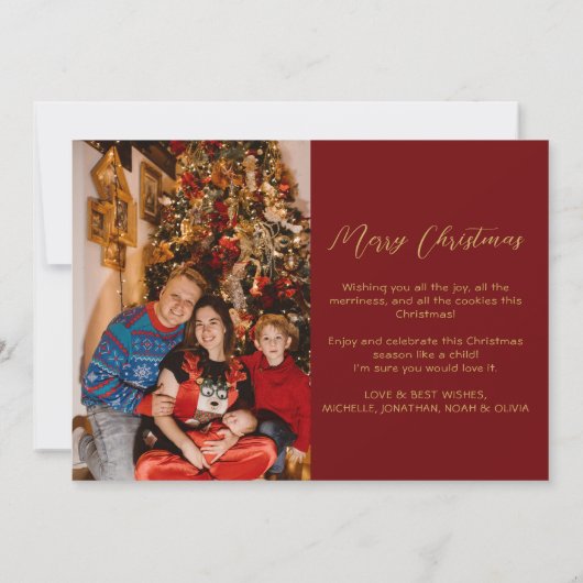 金フェイク箔クリスエレガントスマルーン シーズンカード (裏面)