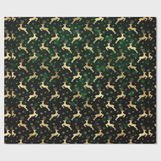 金フェイク箔クリスマストインデナー&グリーン《写真》ぼけ味 ラッピングペーパー (フラット)