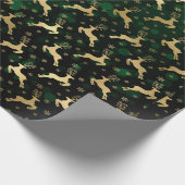 金フェイク箔クリスマストインデナー&グリーン《写真》ぼけ味 ラッピングペーパー (角)