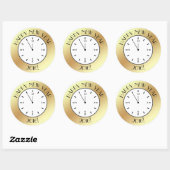 金フェイク箔クロック真夜中ハッピーニューイヤー ラウンドシール (シート)
