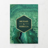 金フェイク箔グリーンアゲ結婚ートの写真 三つ折り招待状 (カバー)