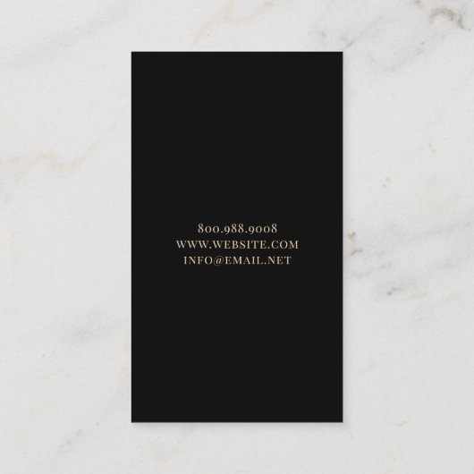 金フェイク箔サンブラックジュエリーデザイナー 名刺 (裏面)