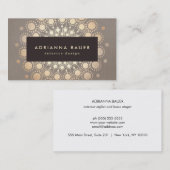 金フェイク箔サークルインテリアデザイナーTaupe 名刺 (正面/裏面)