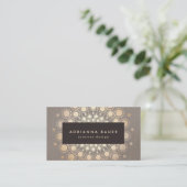 金フェイク箔サークルインテリアデザイナーTaupe 名刺 (スタンド正面)