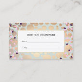 金フェイク箔サークル紙吹雪アポイントメントカード 予約カード (正面)