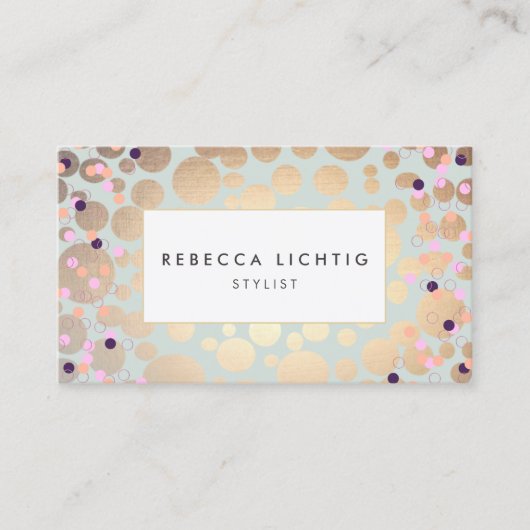 金フェイク箔サークル紙吹雪美しいサロン 名刺 (正面)