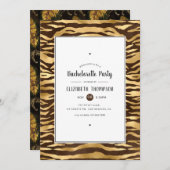 金フェイク箔ジャングルタイガーバチェロレッテ 招待状 (正面/裏面)